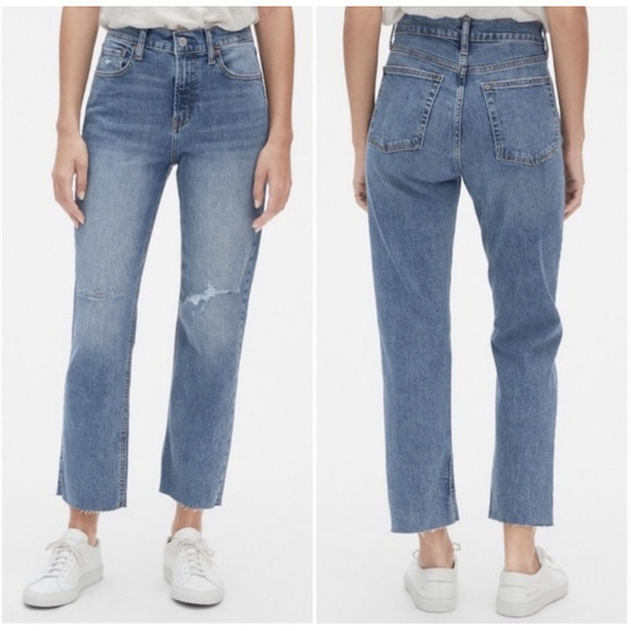 GAP Denim - Gap High Rise Straight Leg Stretch Jeans